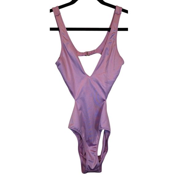 Victorias Secret Sz S Swimsuit Pink Lagos Cutout Wide Strap Bikini One‎ Piece - Picture 1 of 8